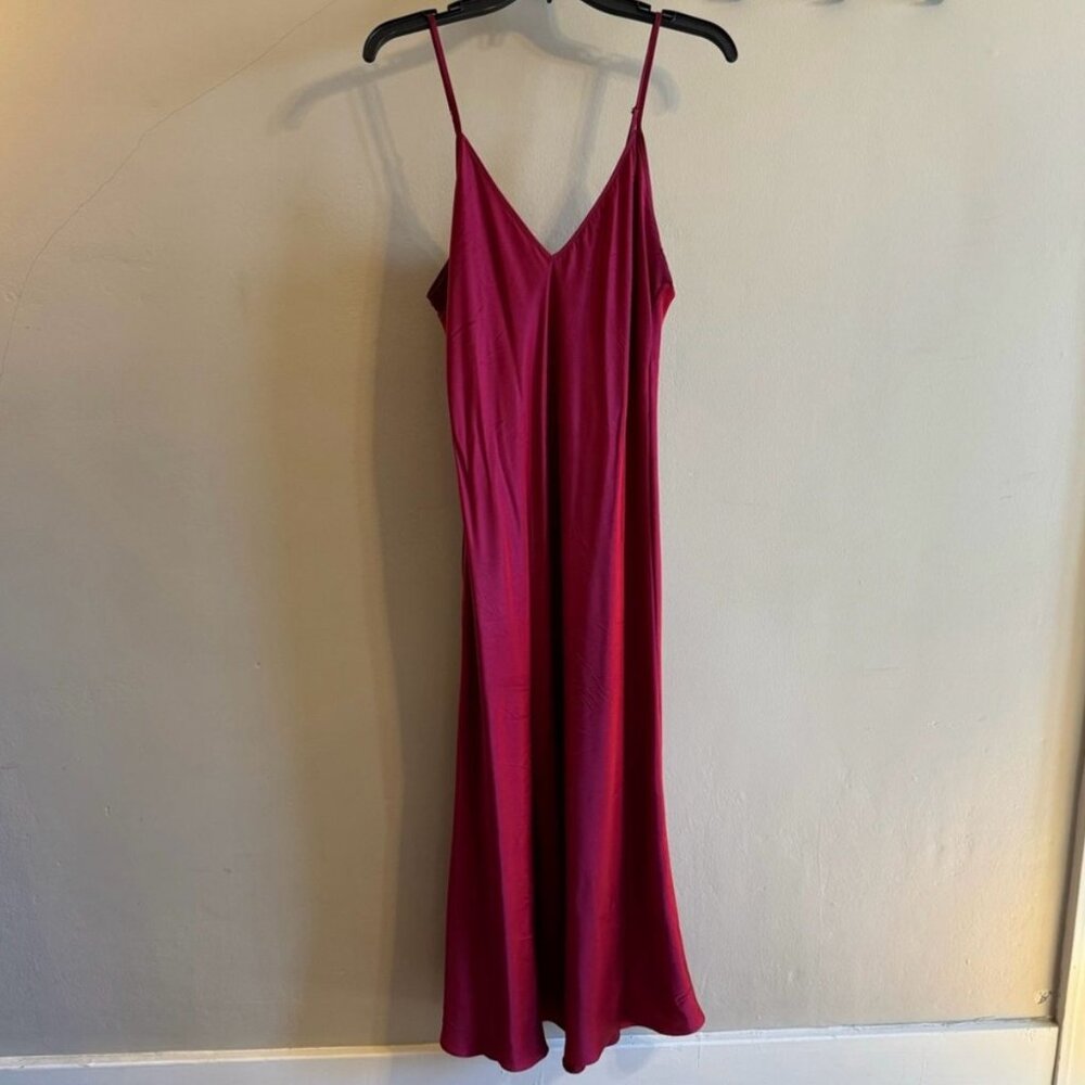 Gorgeous Deep RED Sand-washed Silk dress. Size XL. - Picture 2 of 6
